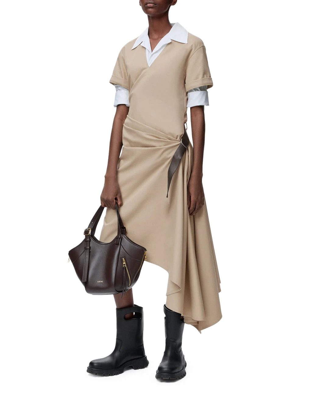 Оригінальна Cotton And Silk Dress With Belt Loewe – вид ззаду