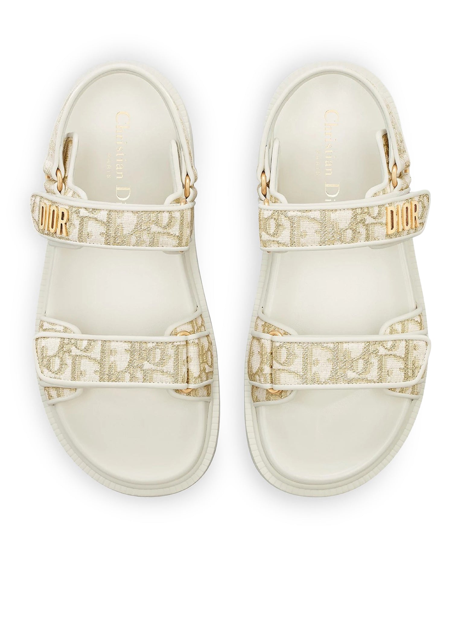 act Sandal In White Oblique Jacquard With Gold-Coloured Metallic Thread Dior оригінал – Купити в Україні – збільшений вид