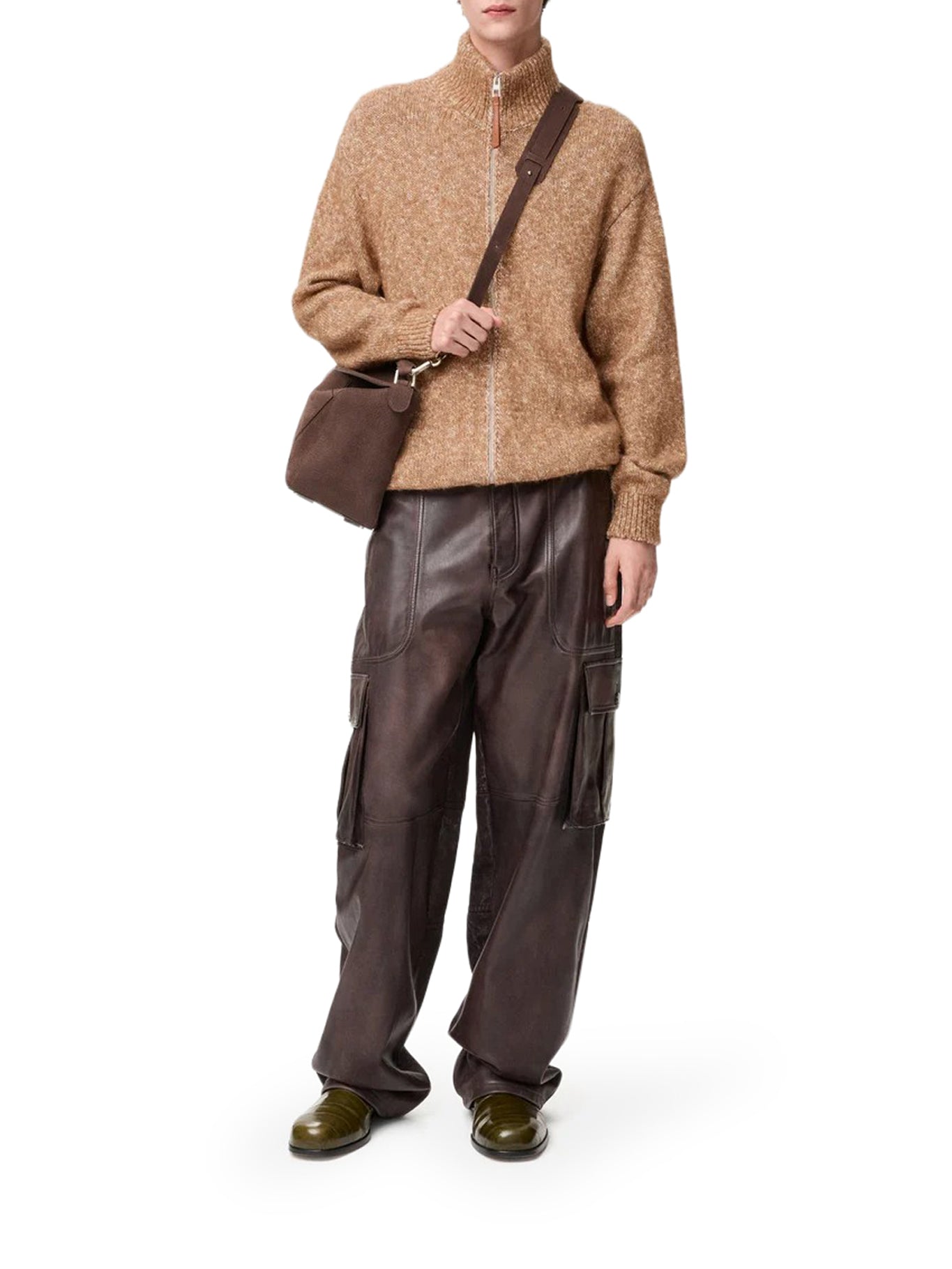 Cardigan With Zip In Cotton Linen And Wool Loewe – Гарантія оригінальності – вид ззаду