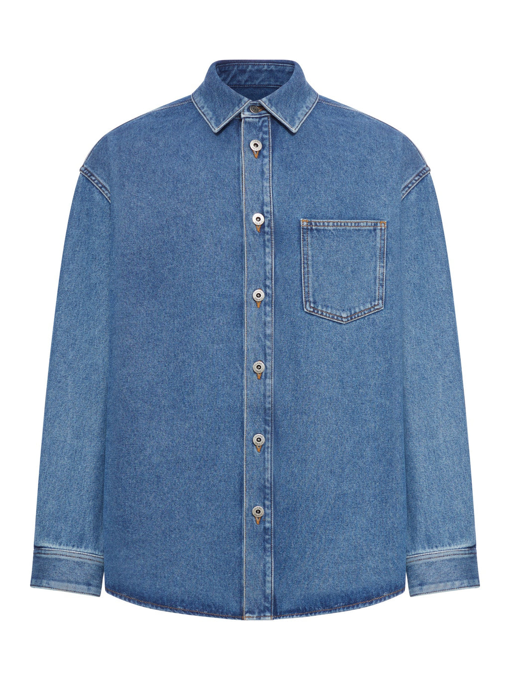 Denim Anagram Overshirt Loewe – Гарантія оригінальності – боковий вид