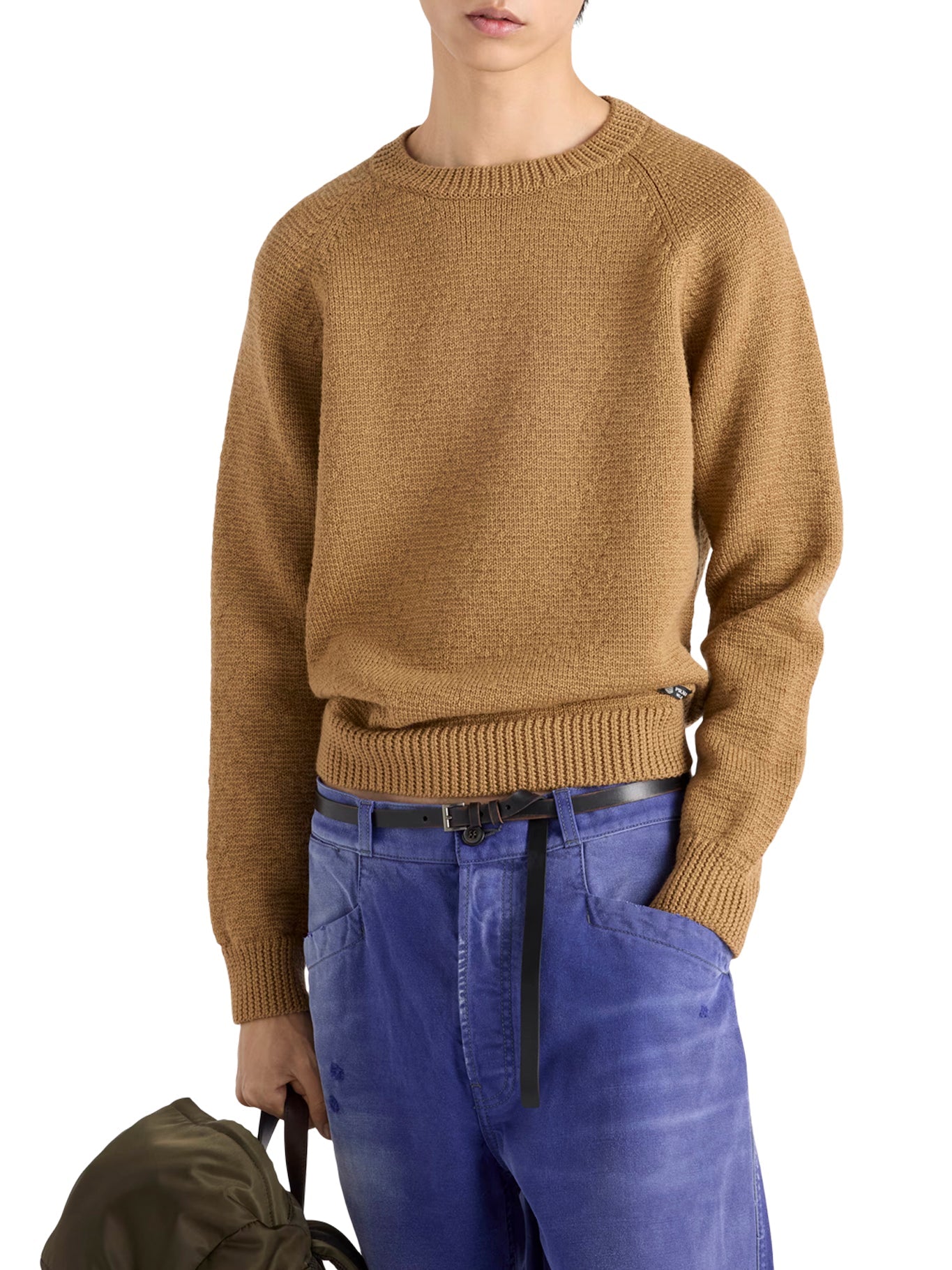 Crew Neck Sweater In Virgin Wool Prada – Гарантія оригінальності – детальний вид