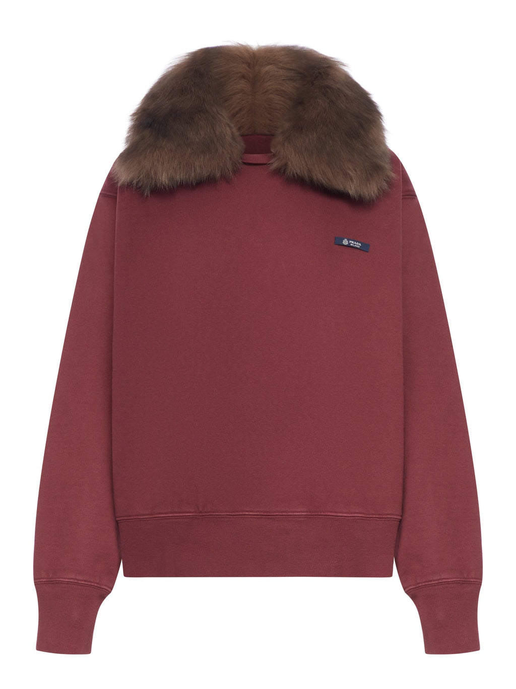 Sweatshirt With Removable Fur Collar Prada оригінал – Купити в Україні – боковий вид