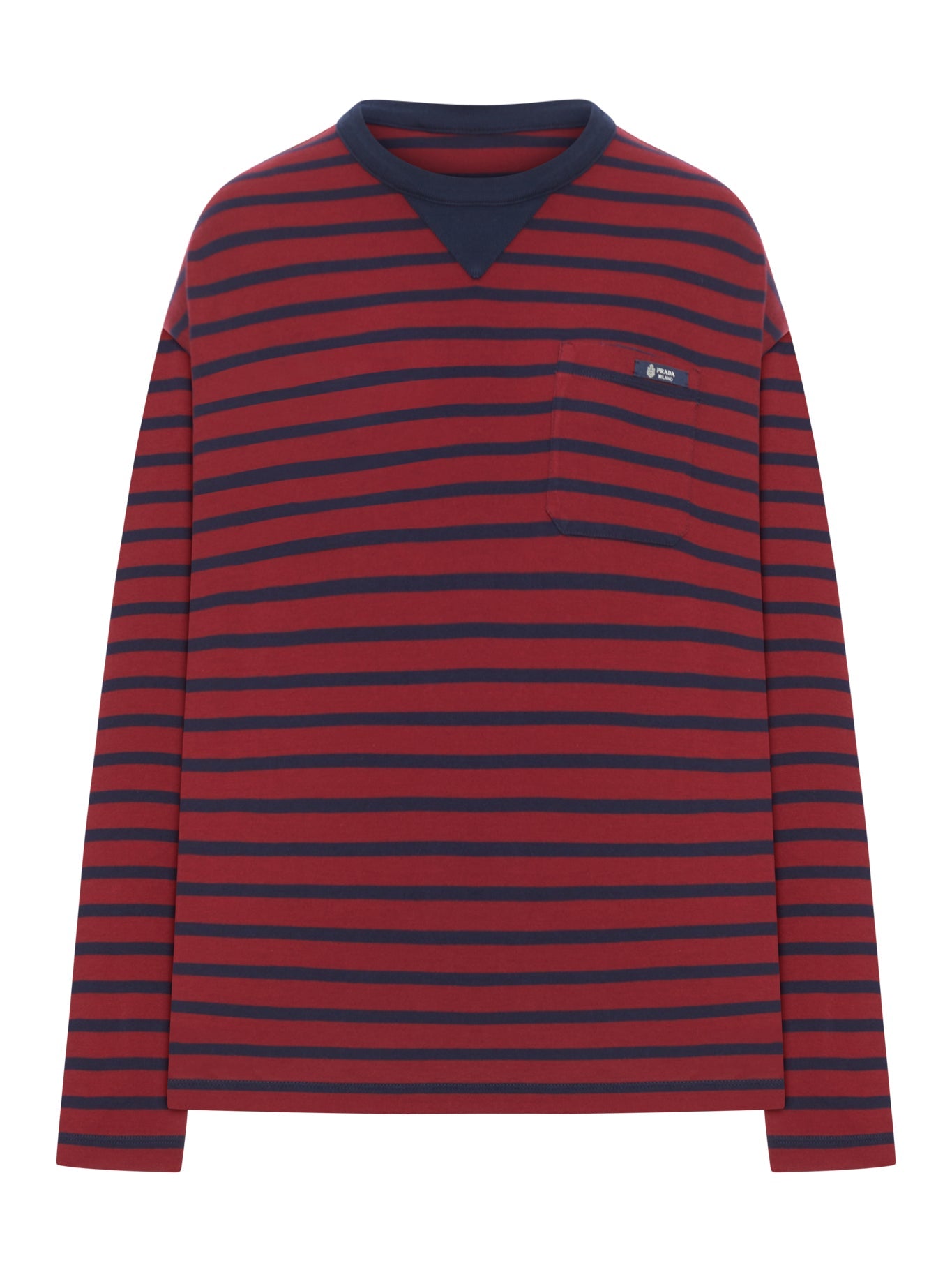 Оригінальна Striped Cotton Sweater Prada – боковий вид