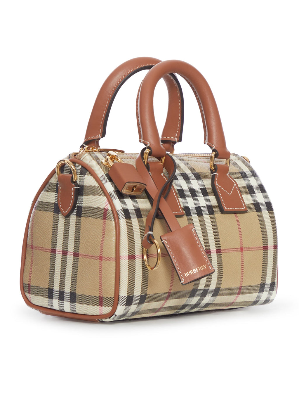 Mini Check Bowling Bag Burberry – Гарантія оригінальності – вид ззаду