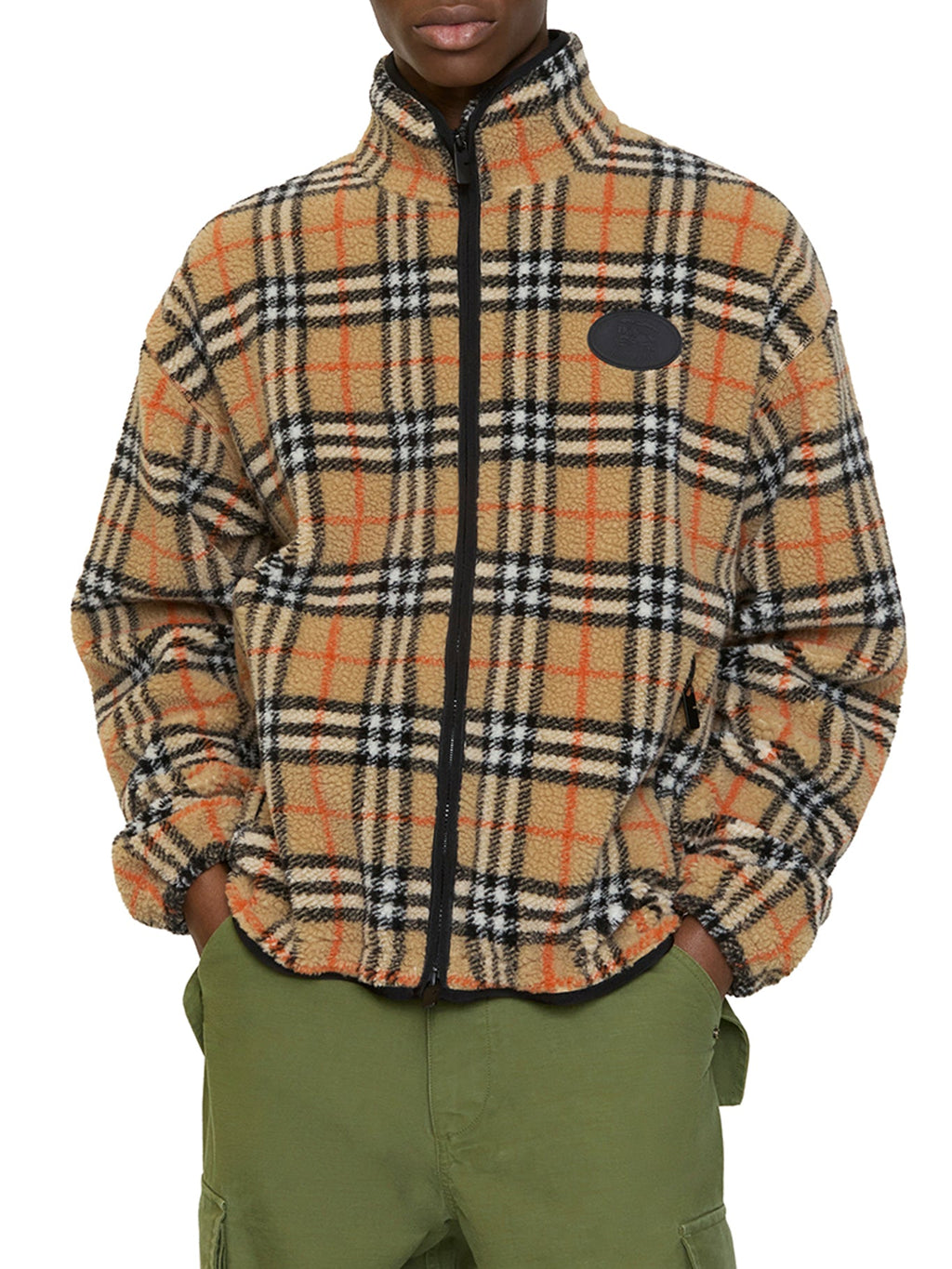 Оригінальна Checked Cashmere And Wool Blend Fleece Burberry – вид ззаду