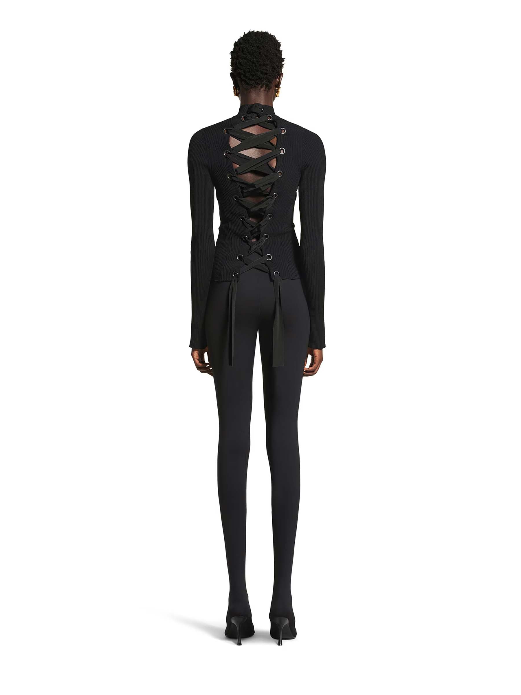 Оригінальна Ribbed Sweater With Laces Balenciaga – збільшений вид