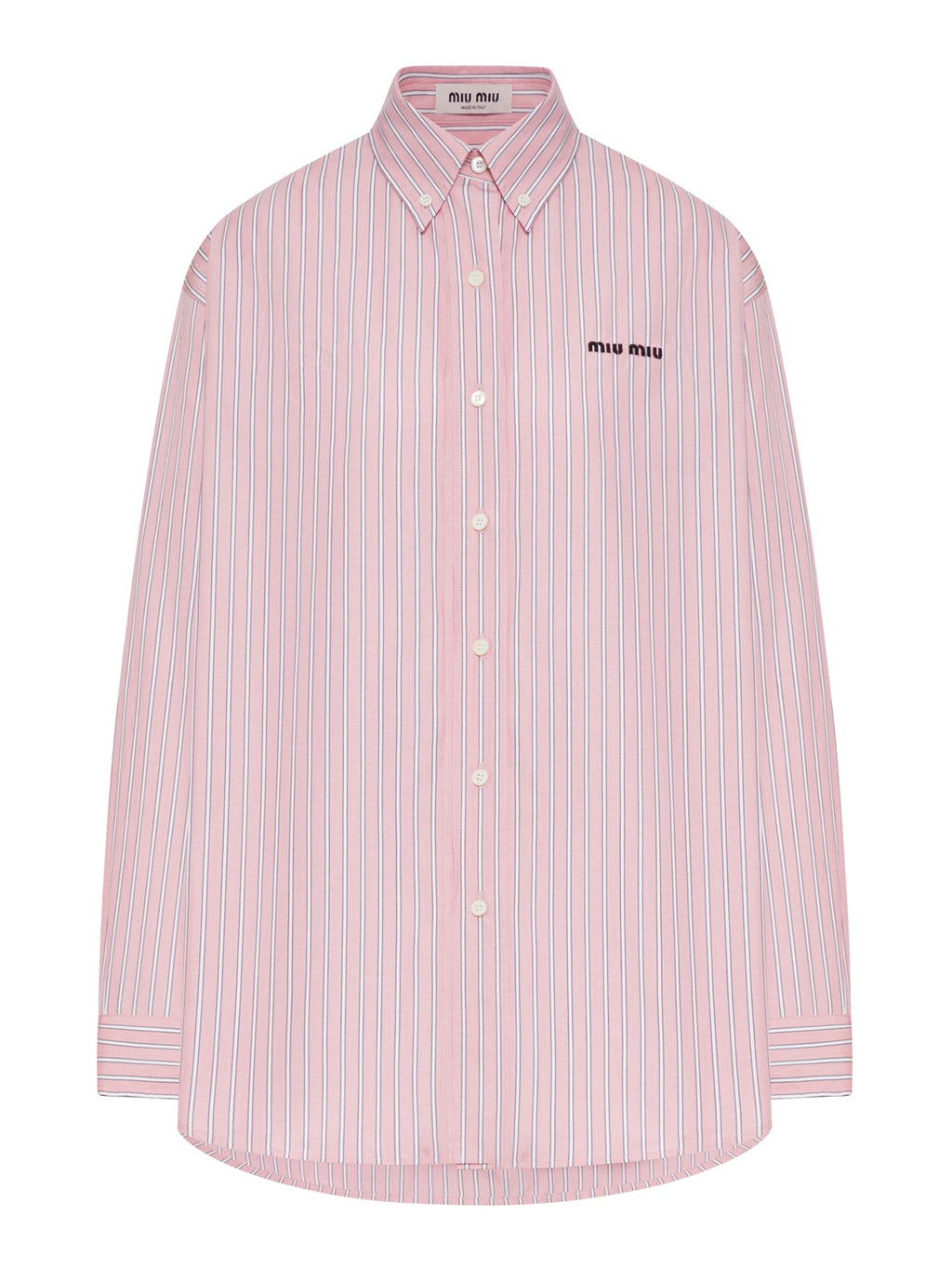 Striped Cotton Poplin Shirt Miu miu – Гарантія оригінальності – боковий вид