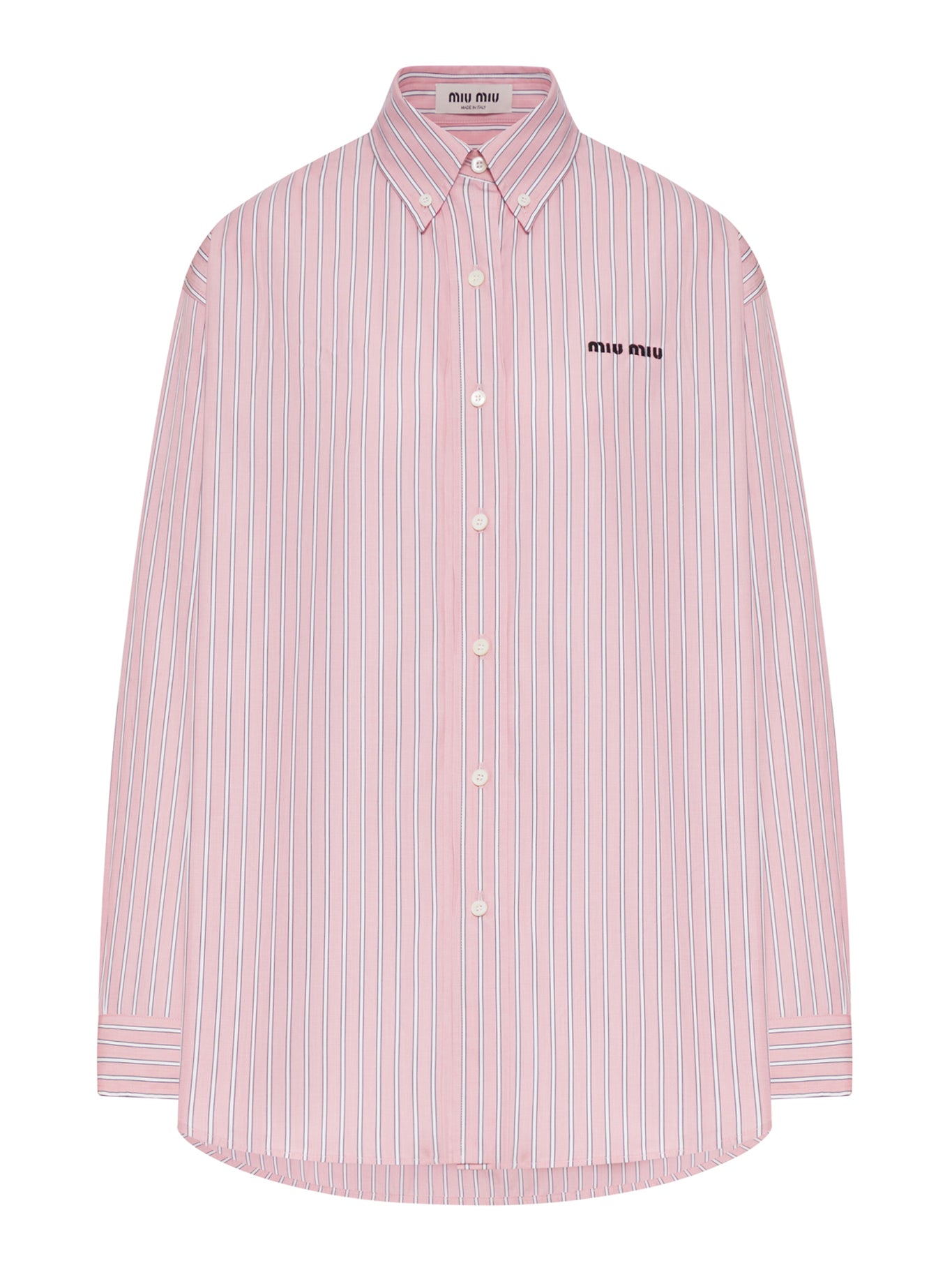Striped Cotton Poplin Shirt Miu miu – Гарантія оригінальності – боковий вид