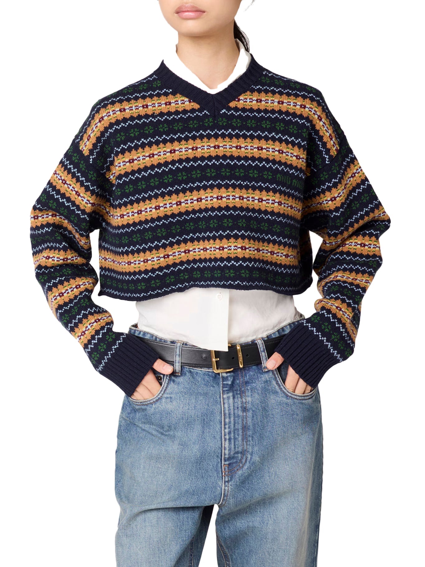 V-Neck Wool Sweater Miu miu – Гарантія оригінальності – детальний вид