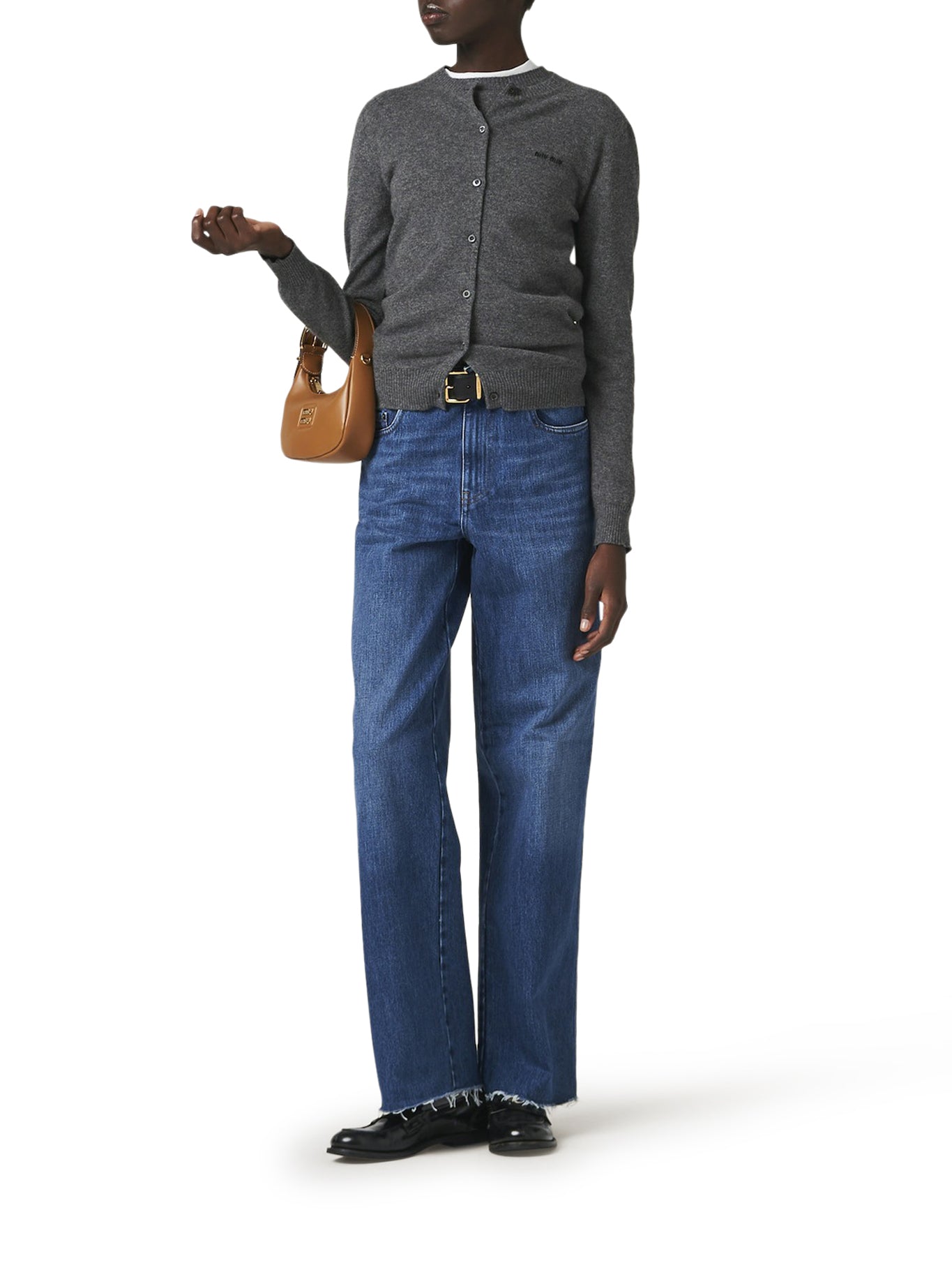 Оригінальна Five-Pocket Denim Trousers Miu miu – вид ззаду