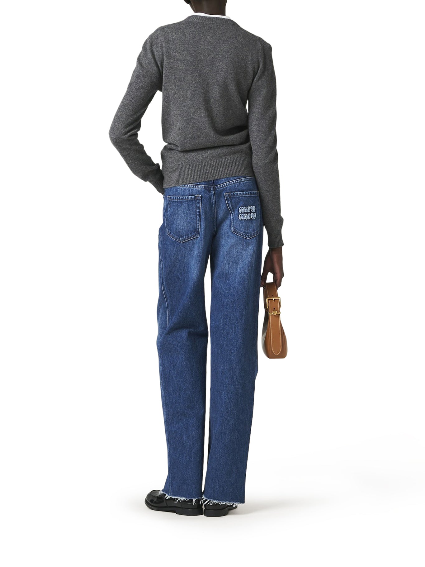 Оригінальна Five-Pocket Denim Trousers Miu miu – детальний вид