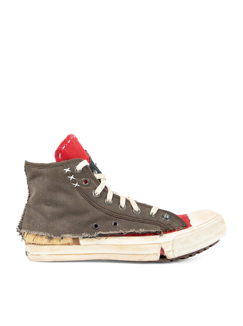 Love To Death High-Top Canvas Sneakers With Destructured Details Maison margiela – Гарантія оригінальності – боковий вид