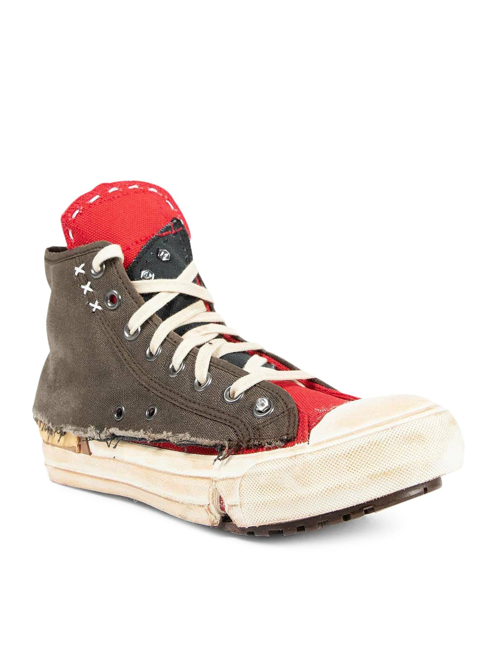 Love To Death High-Top Canvas Sneakers With Destructured Details Maison margiela – Гарантія оригінальності – вид ззаду