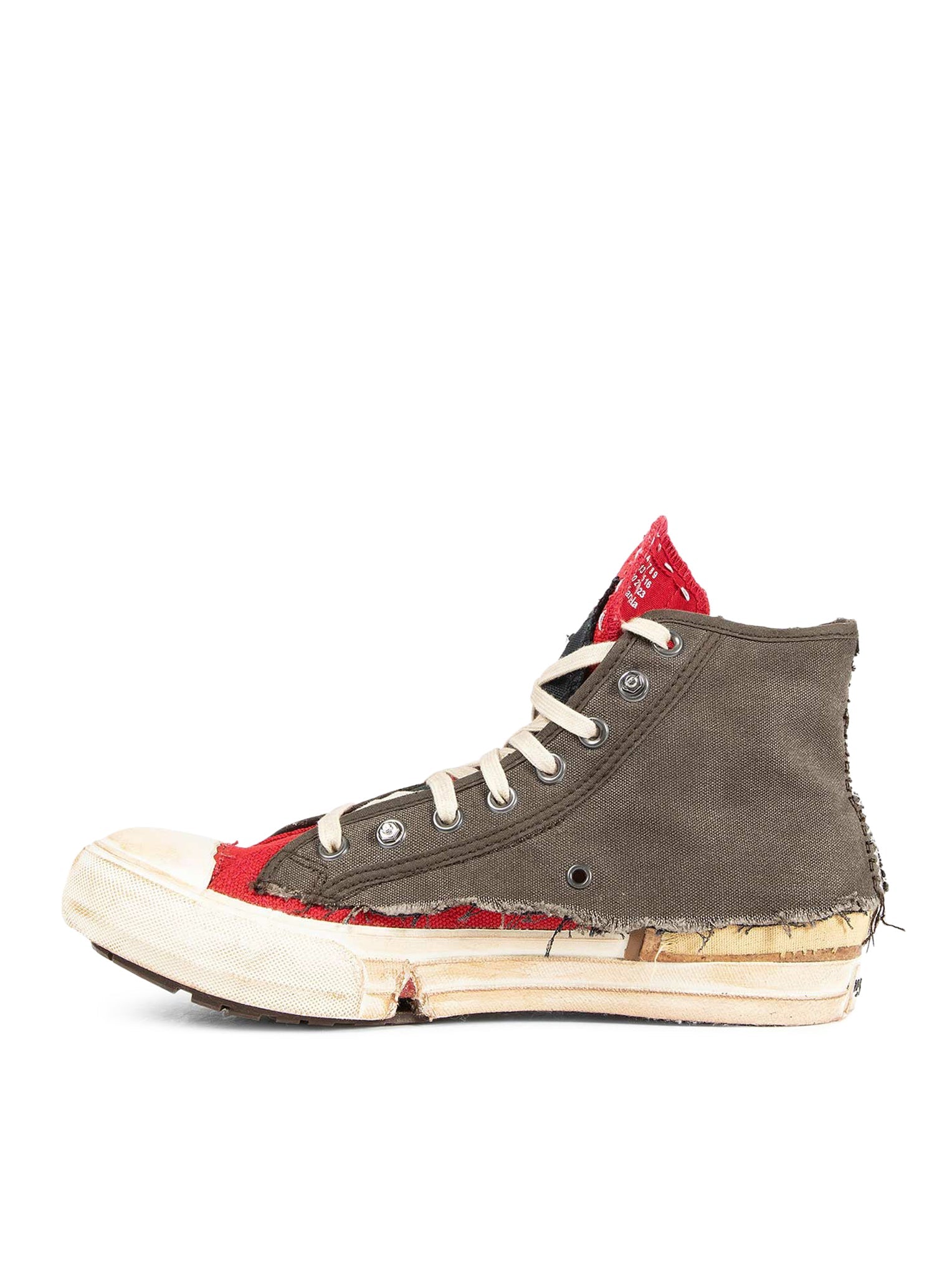 Love To Death High-Top Canvas Sneakers With Destructured Details Maison margiela – Гарантія оригінальності – збільшений вид