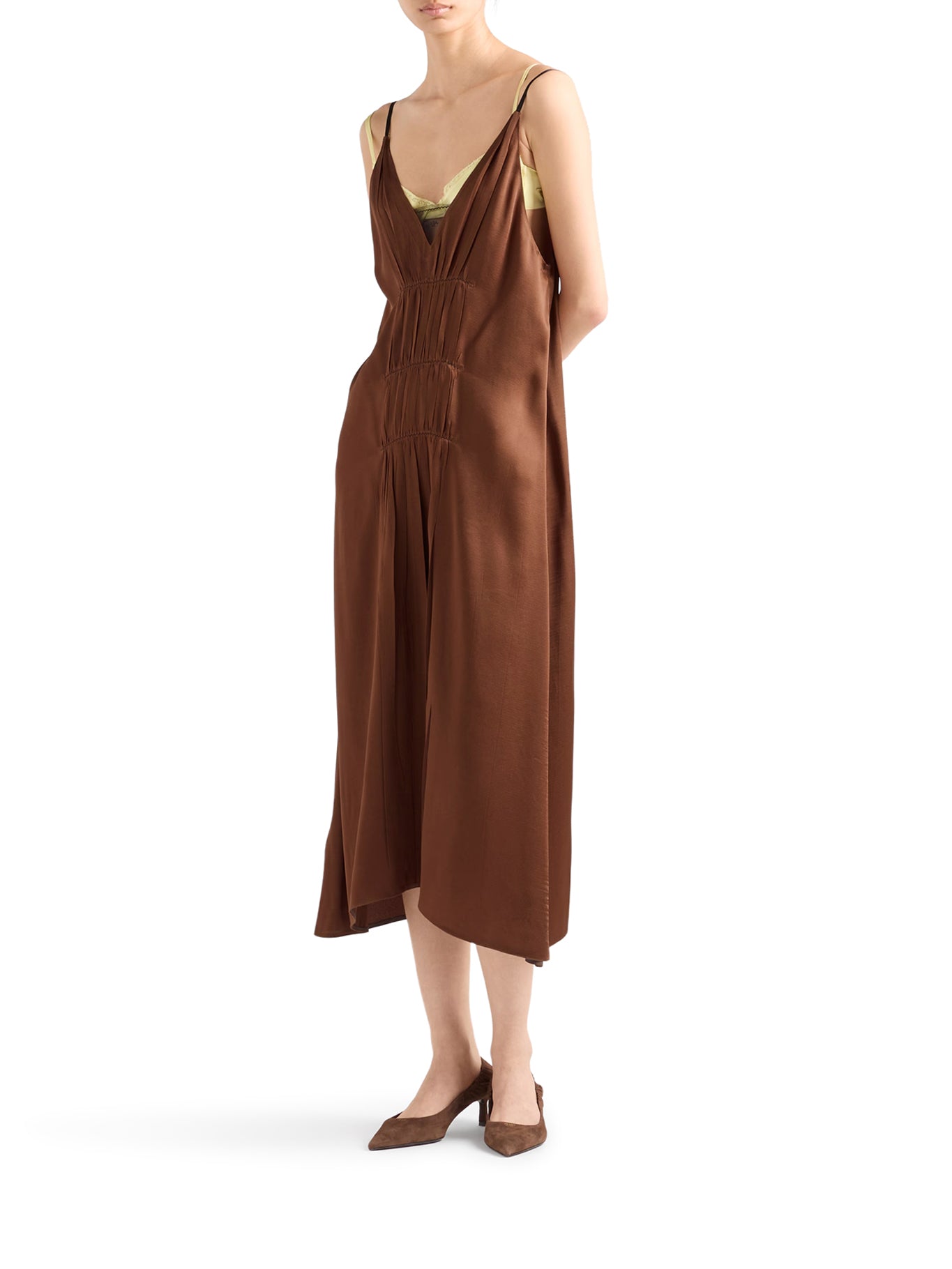 Оригінальна Satin Crepe Dress Prada – вид ззаду