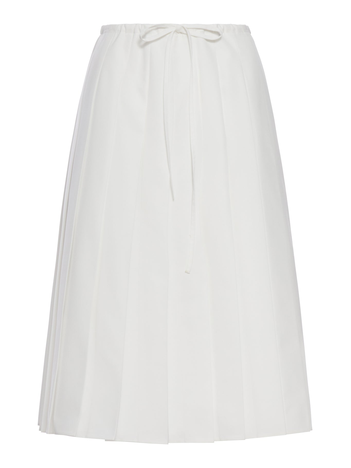 Pleated MIDI Skirt In Cotton Poplin Prada – Гарантія оригінальності – боковий вид