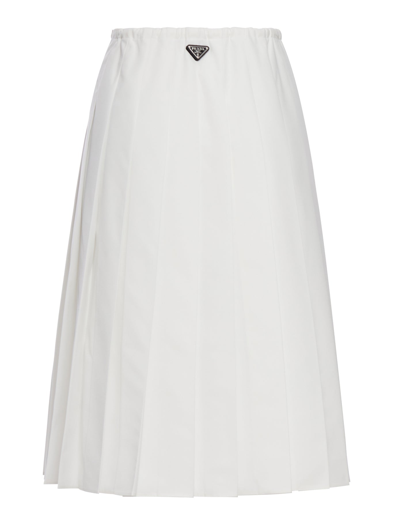 Pleated MIDI Skirt In Cotton Poplin Prada – Гарантія оригінальності – вид ззаду