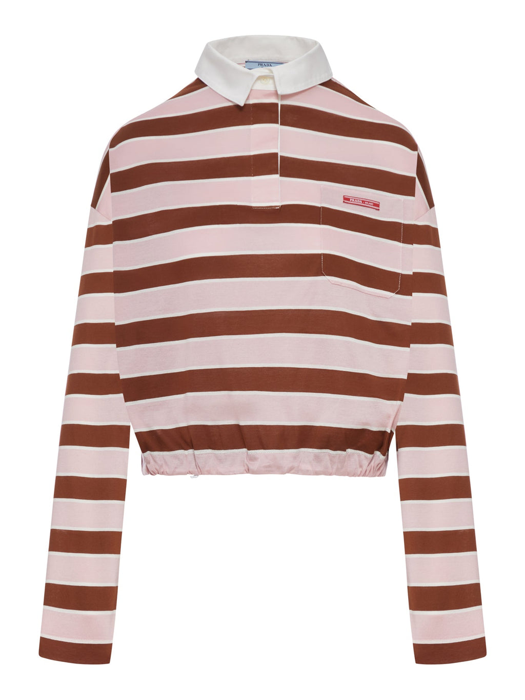 Оригінальна Striped Lisle Thread Polo Shirt Prada – боковий вид