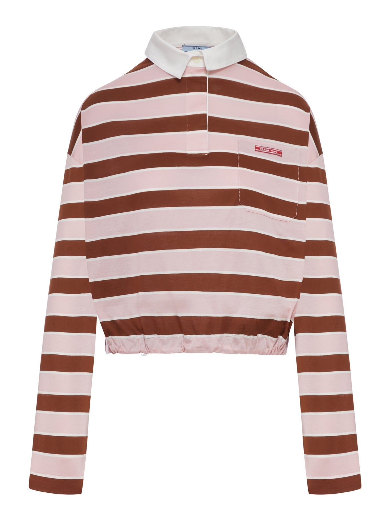 Оригінальна Striped Lisle Thread Polo Shirt Prada – боковий вид