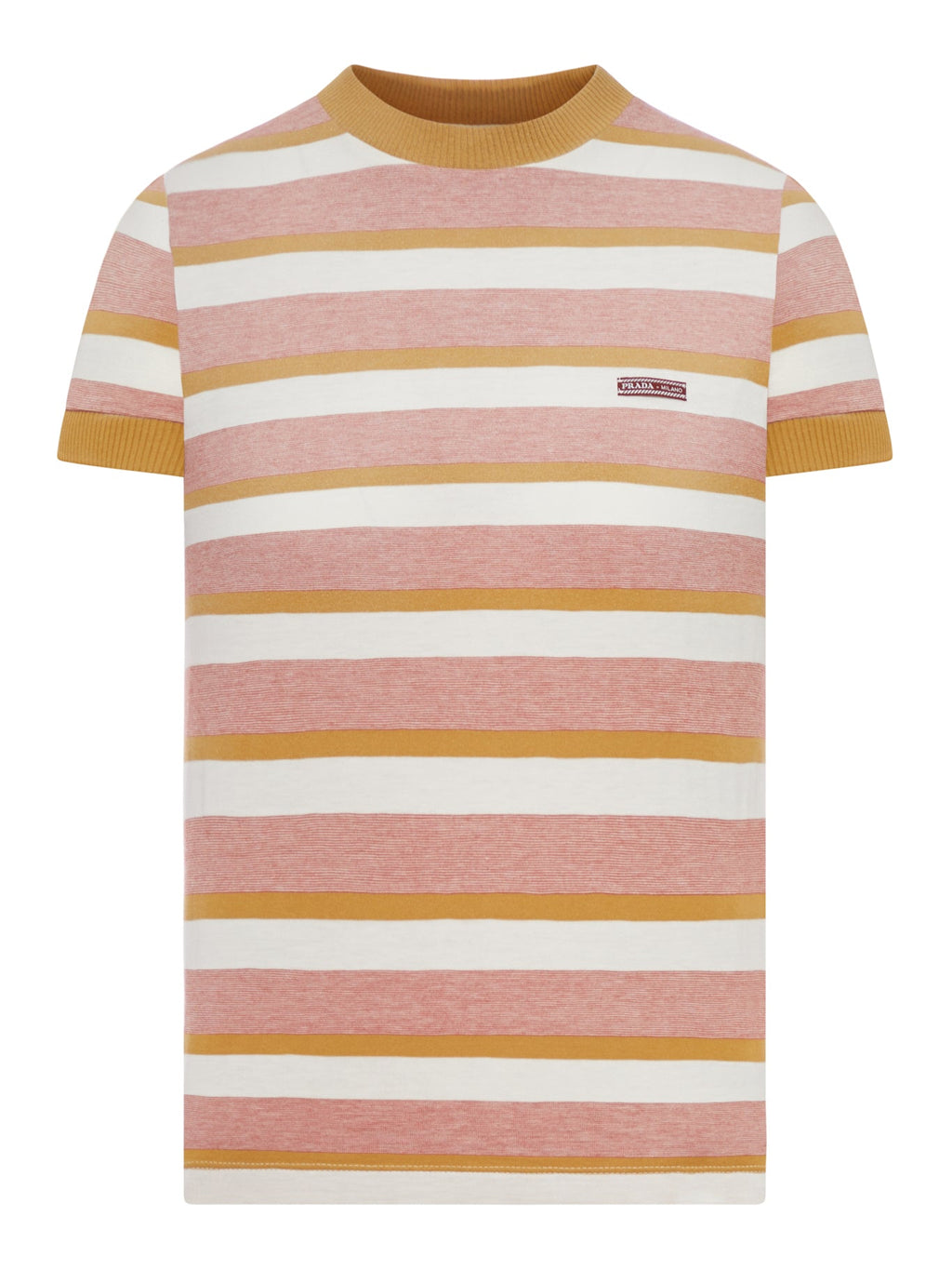 Оригінальна Crew Neck Cotton T-Shirt Prada – боковий вид