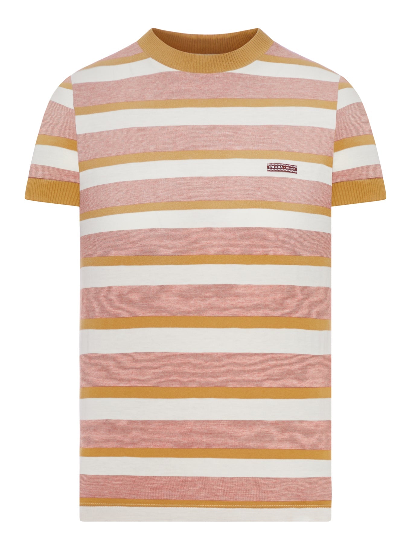 Оригінальна Crew Neck Cotton T-Shirt Prada – боковий вид