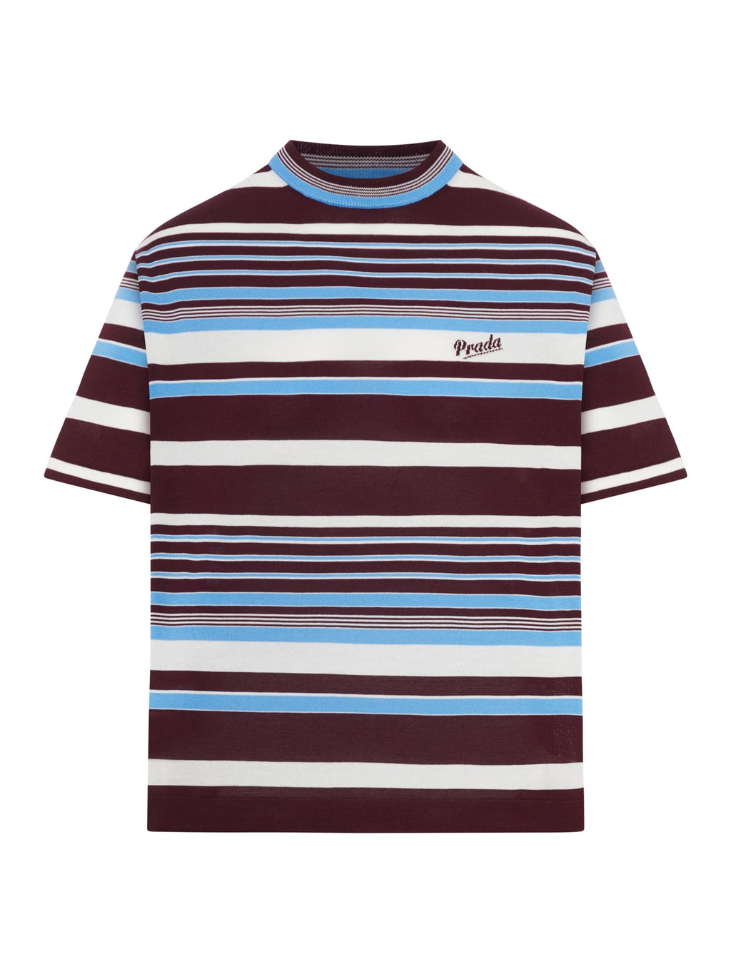 Striped Cotton Crew Neck Sweater Prada оригінал – Купити в Україні – боковий вид