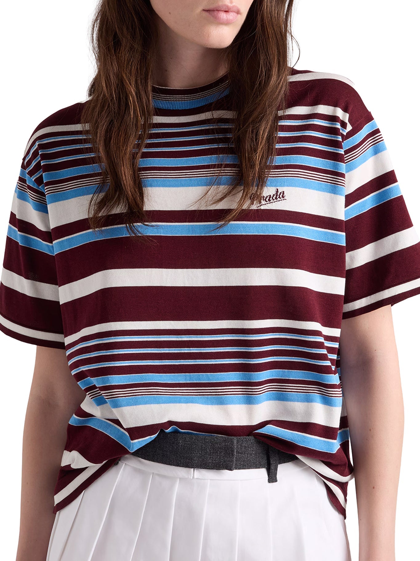 Striped Cotton Crew Neck Sweater Prada оригінал – Купити в Україні – детальний вид