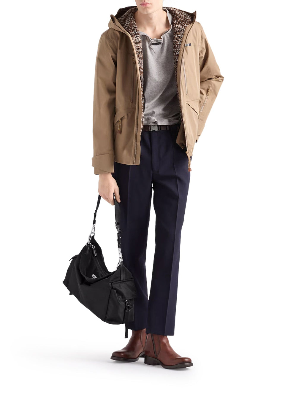 Explore Bag In Re-Nylon And Leather Prada – Гарантія оригінальності – вид ззаду