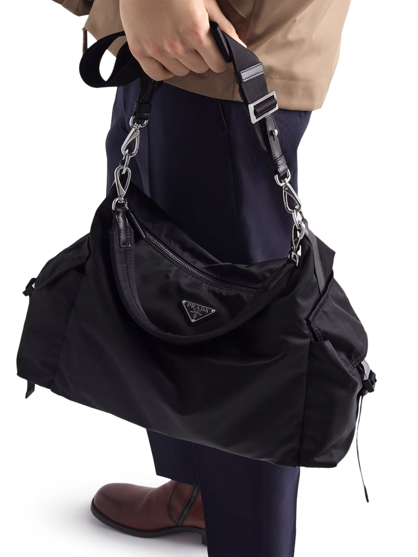 Explore Bag In Re-Nylon And Leather Prada – Гарантія оригінальності – збільшений вид