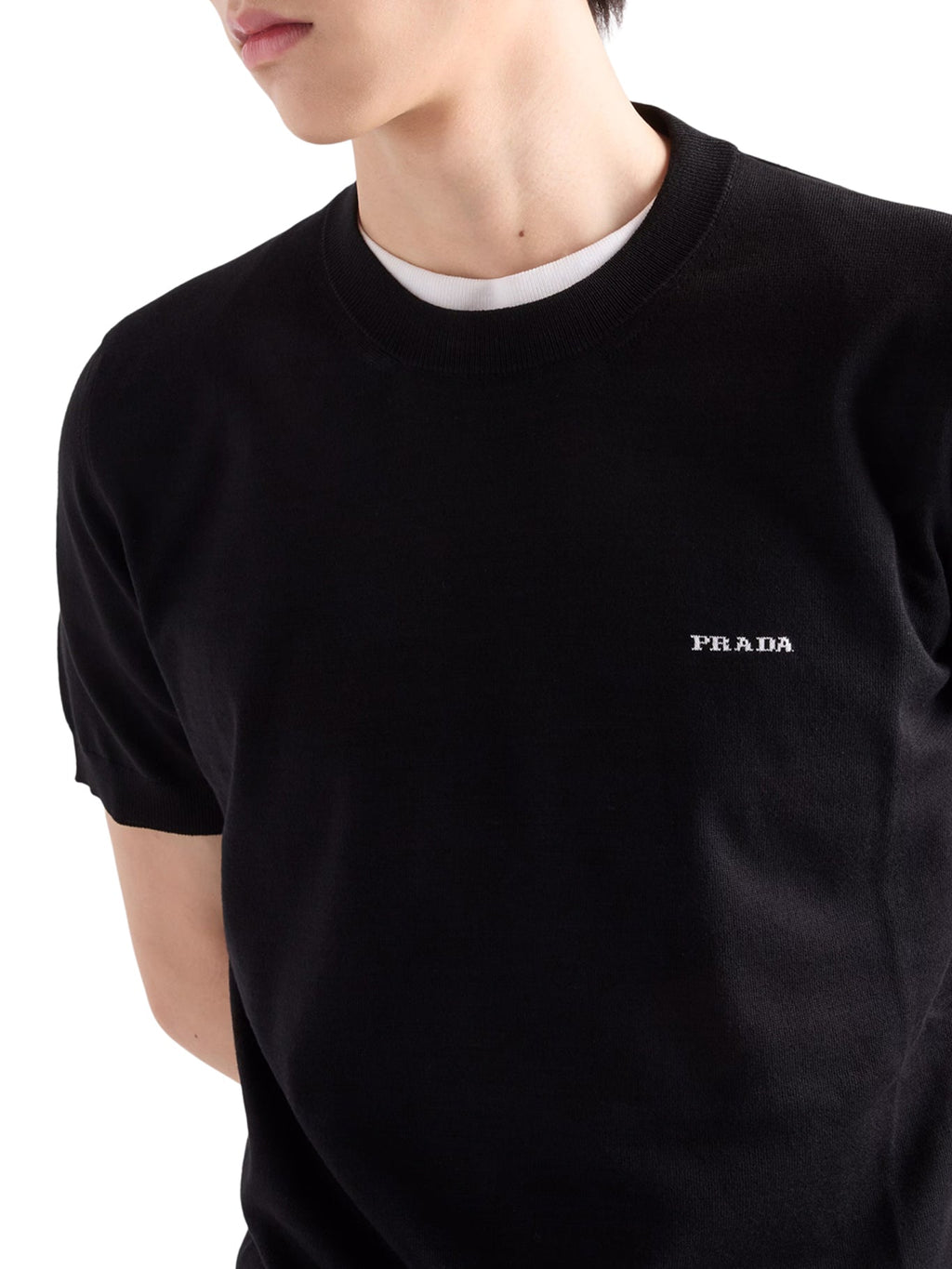 Оригінальна Crew Neck Cotton Sweater Prada – збільшений вид