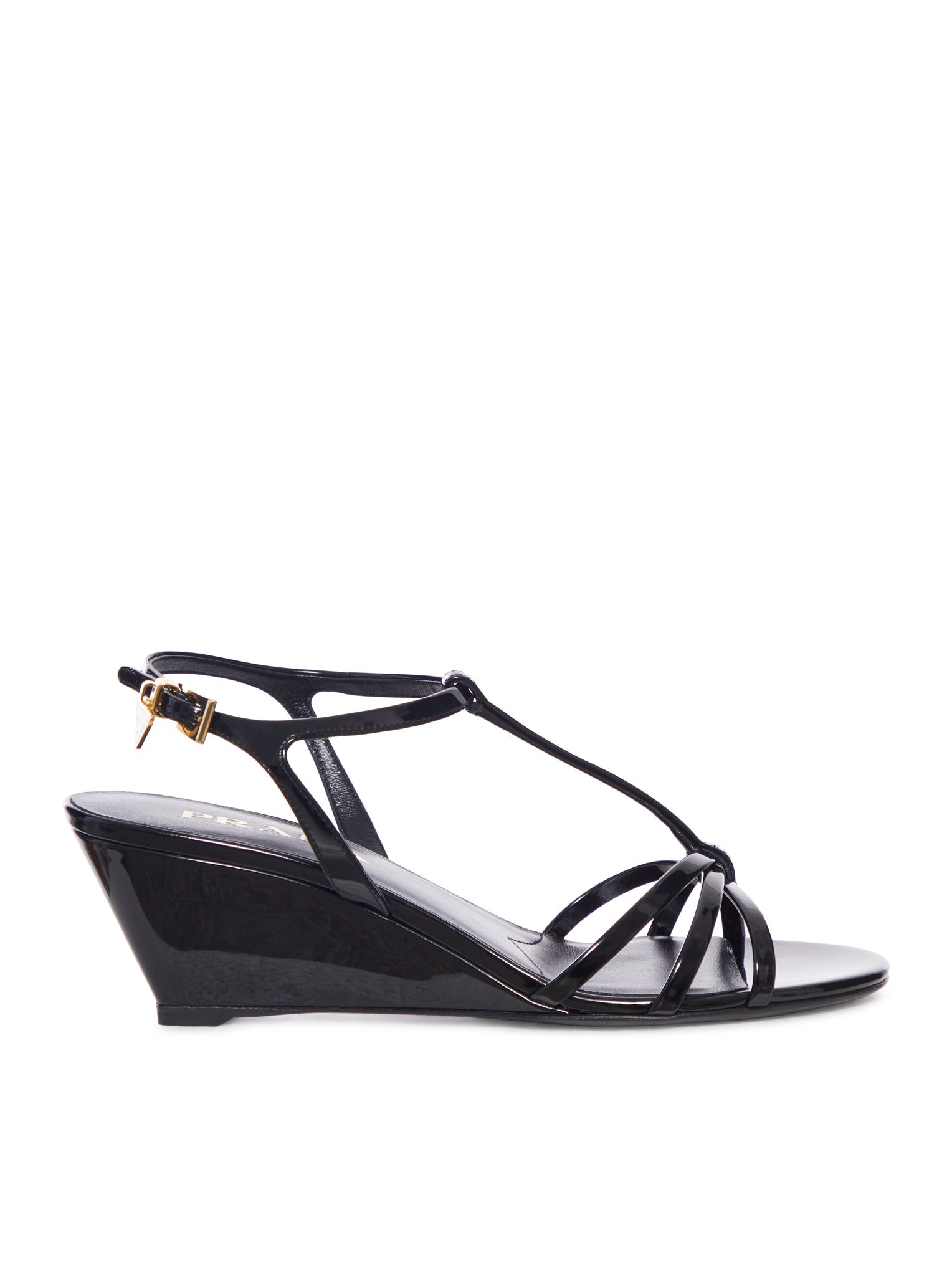 Patent Leather Wedge Sandals Prada оригінал – Купити в Україні – боковий вид