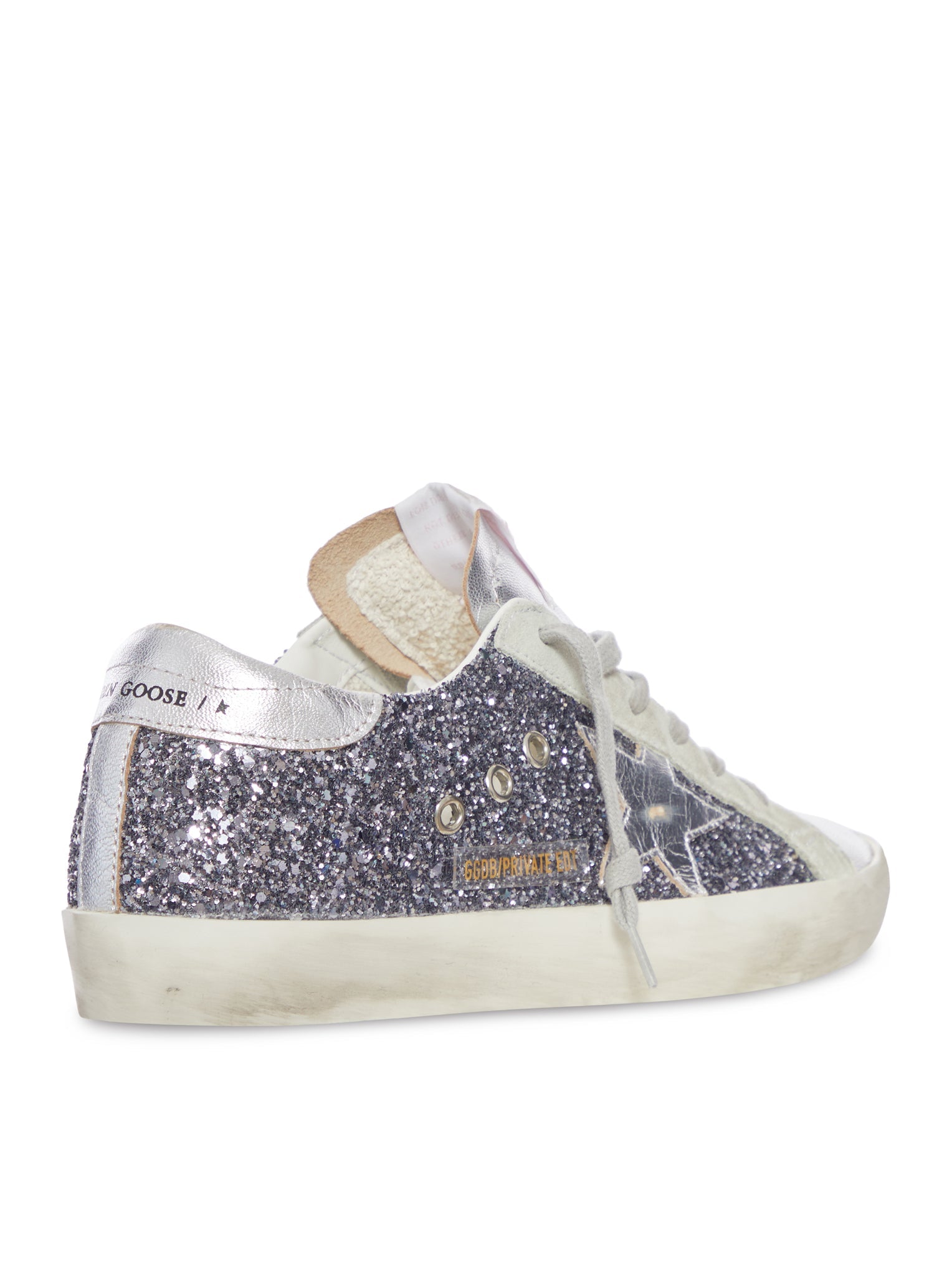 Оригінальна Super-Star In Leather With Silver Glitter Golden goose – детальний вид