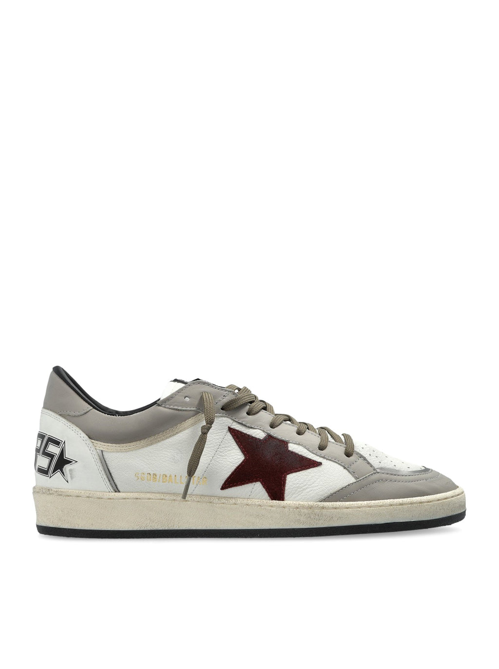 Оригінальна Ballstar Sneakers In Leather With Contrasting Star And Distressed Finish Golden goose – боковий вид