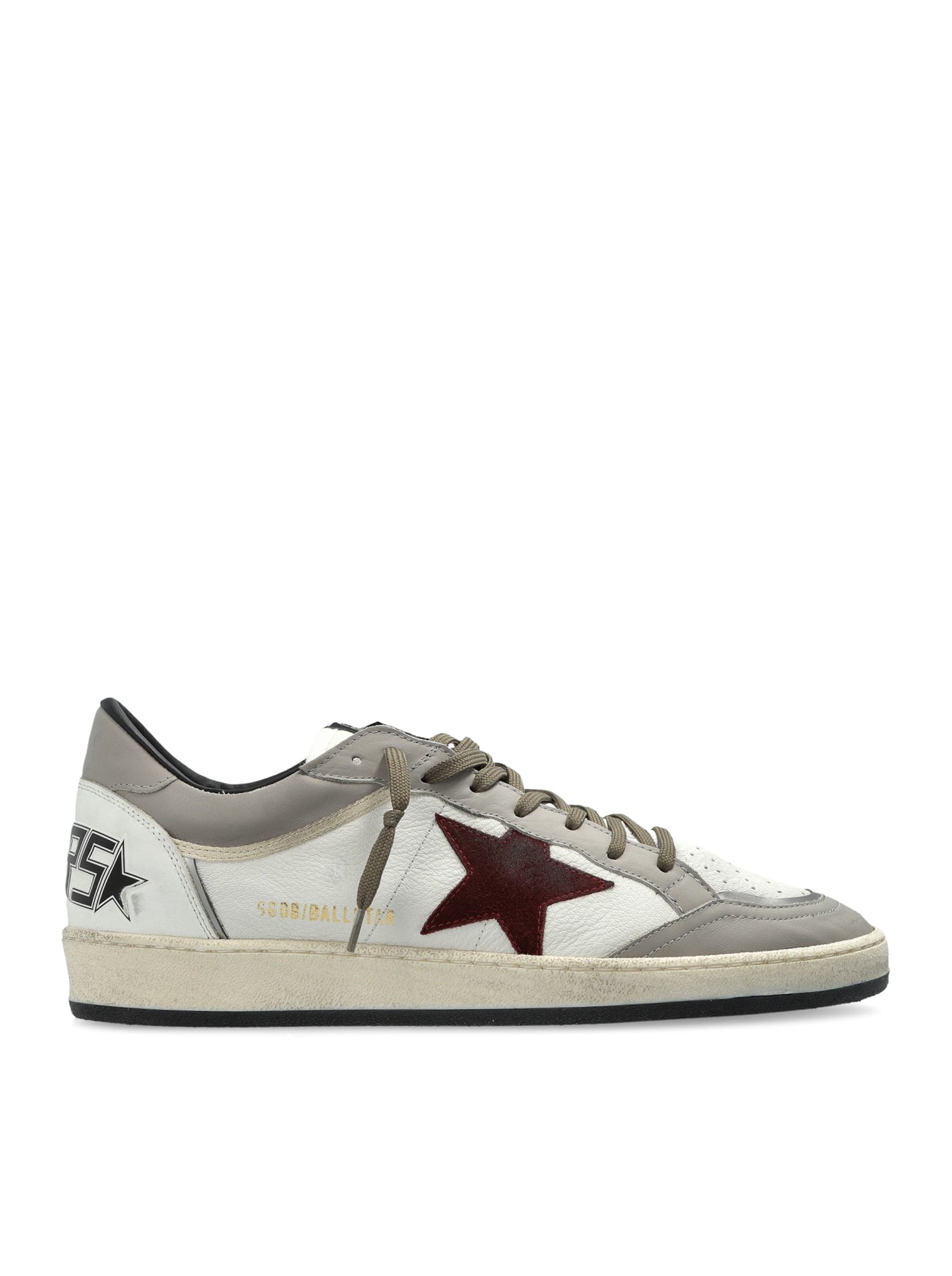 Оригінальна Ballstar Sneakers In Leather With Contrasting Star And Distressed Finish Golden goose – боковий вид