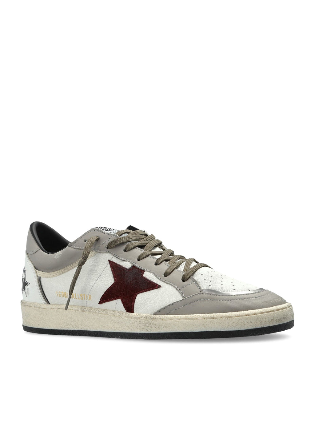 Оригінальна Ballstar Sneakers In Leather With Contrasting Star And Distressed Finish Golden goose – вид ззаду