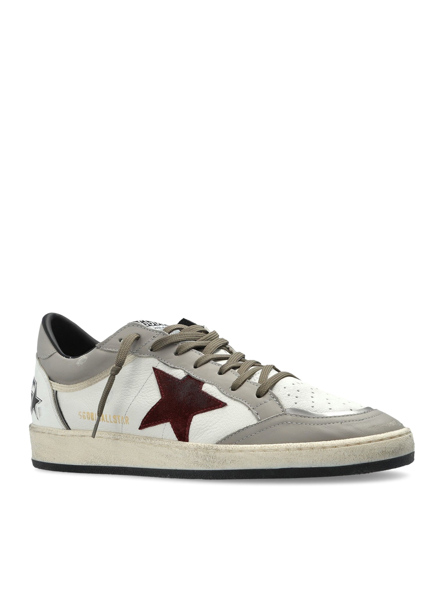 Оригінальна Ballstar Sneakers In Leather With Contrasting Star And Distressed Finish Golden goose – вид ззаду