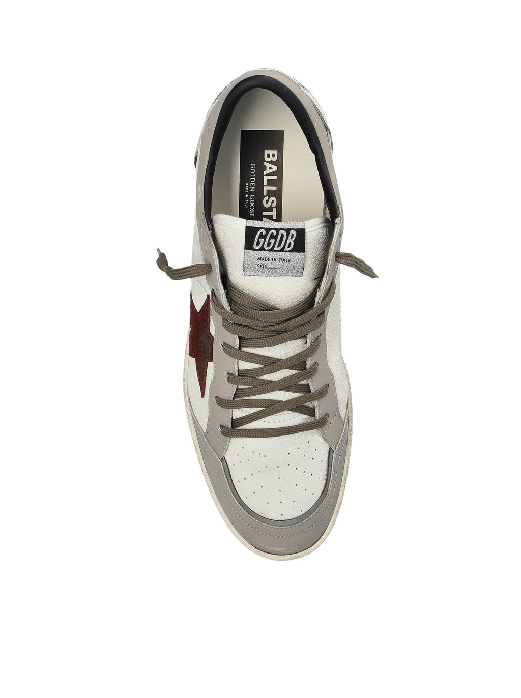 Оригінальна Ballstar Sneakers In Leather With Contrasting Star And Distressed Finish Golden goose – збільшений вид