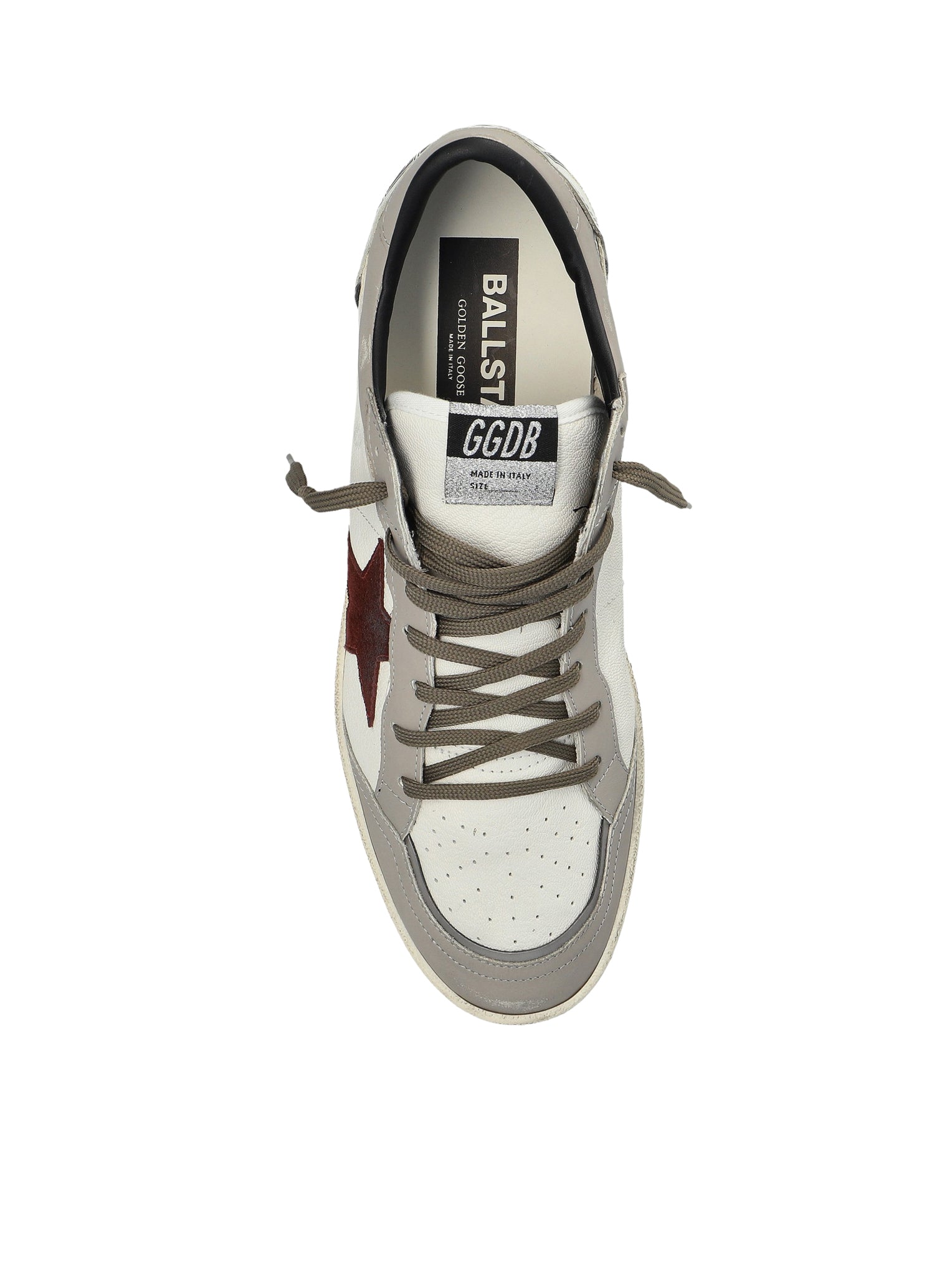 Оригінальна Ballstar Sneakers In Leather With Contrasting Star And Distressed Finish Golden goose – збільшений вид
