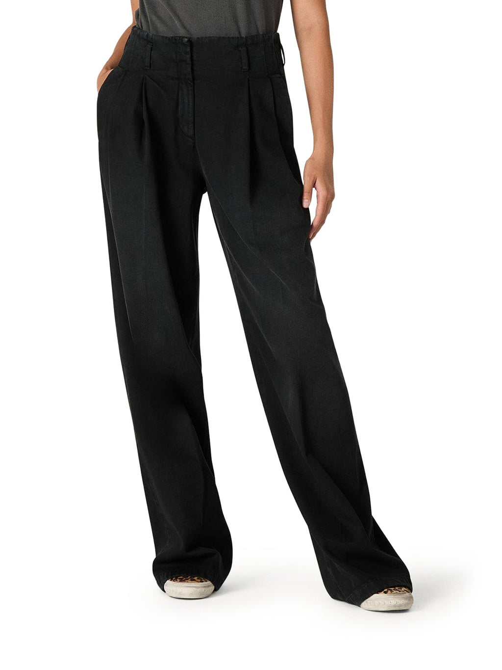 Black Cotton Denim Trousers With Lived-In Treatment Golden goose оригінал – Купити в Україні – детальний вид