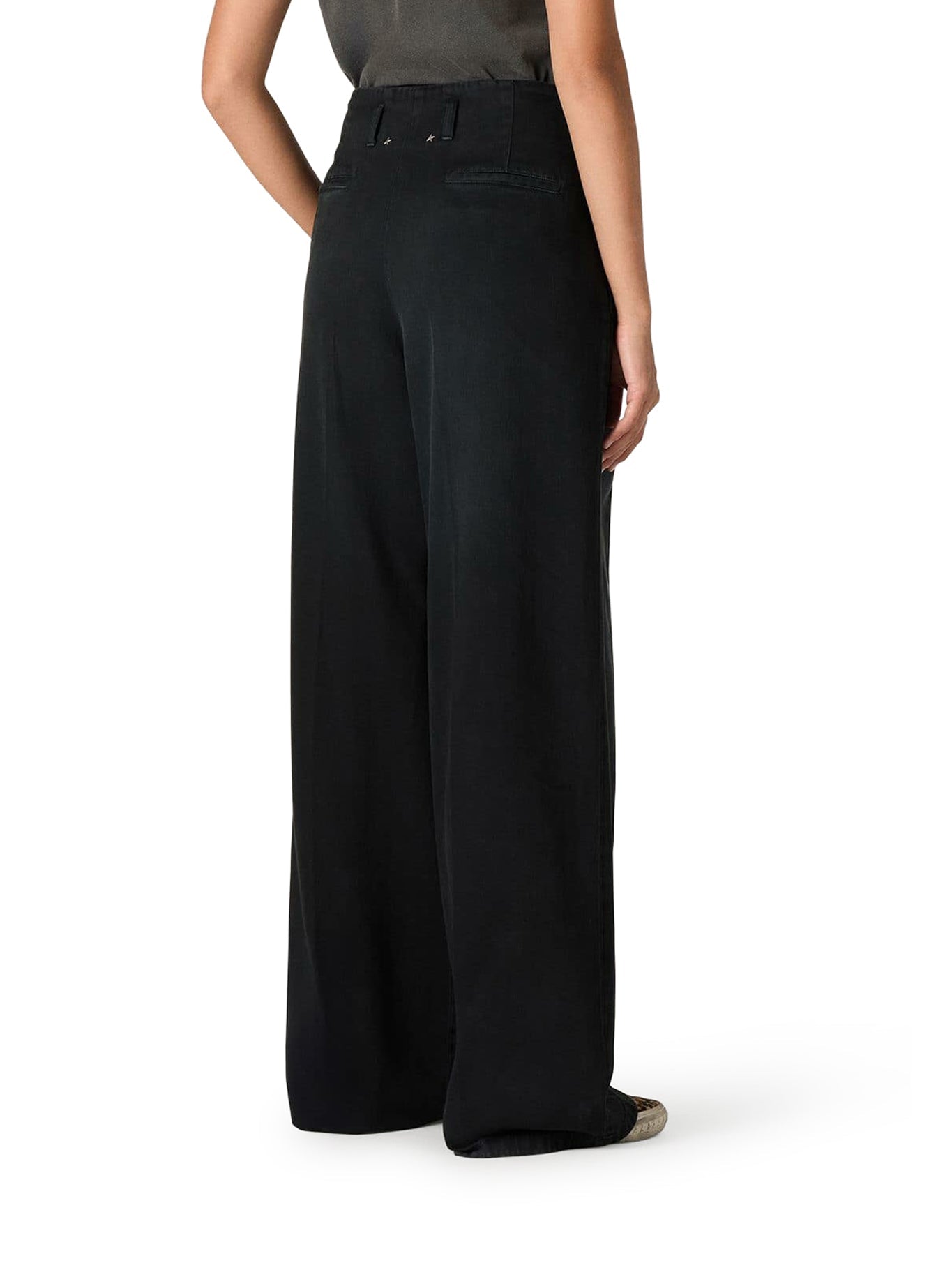 Black Cotton Denim Trousers With Lived-In Treatment Golden goose оригінал – Купити в Україні – збільшений вид