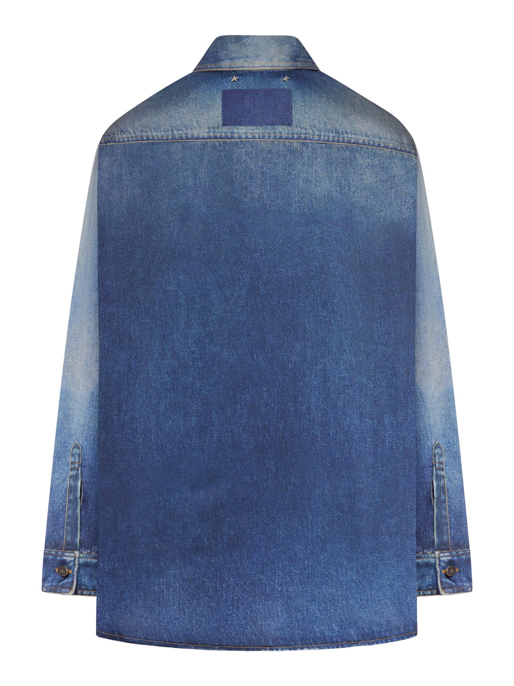Оригінальна Oversized Shirt With Denim Print Golden goose – вид ззаду