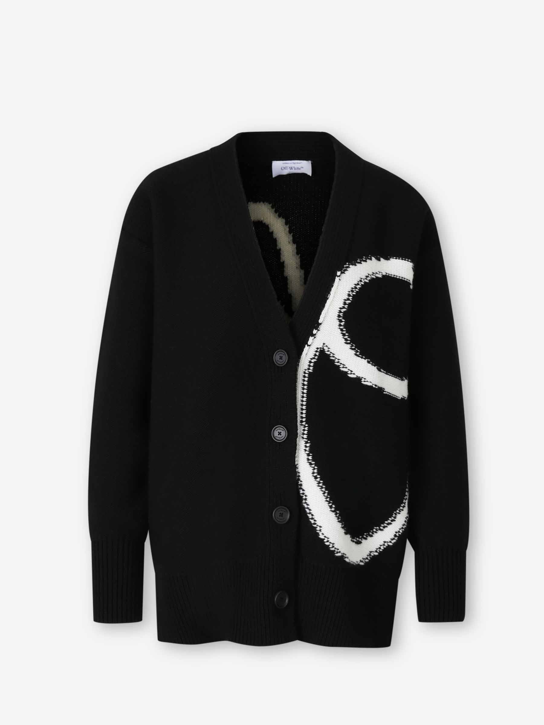Wool Knit Cardigan Off-white оригінал – Купити в Україні – боковий вид