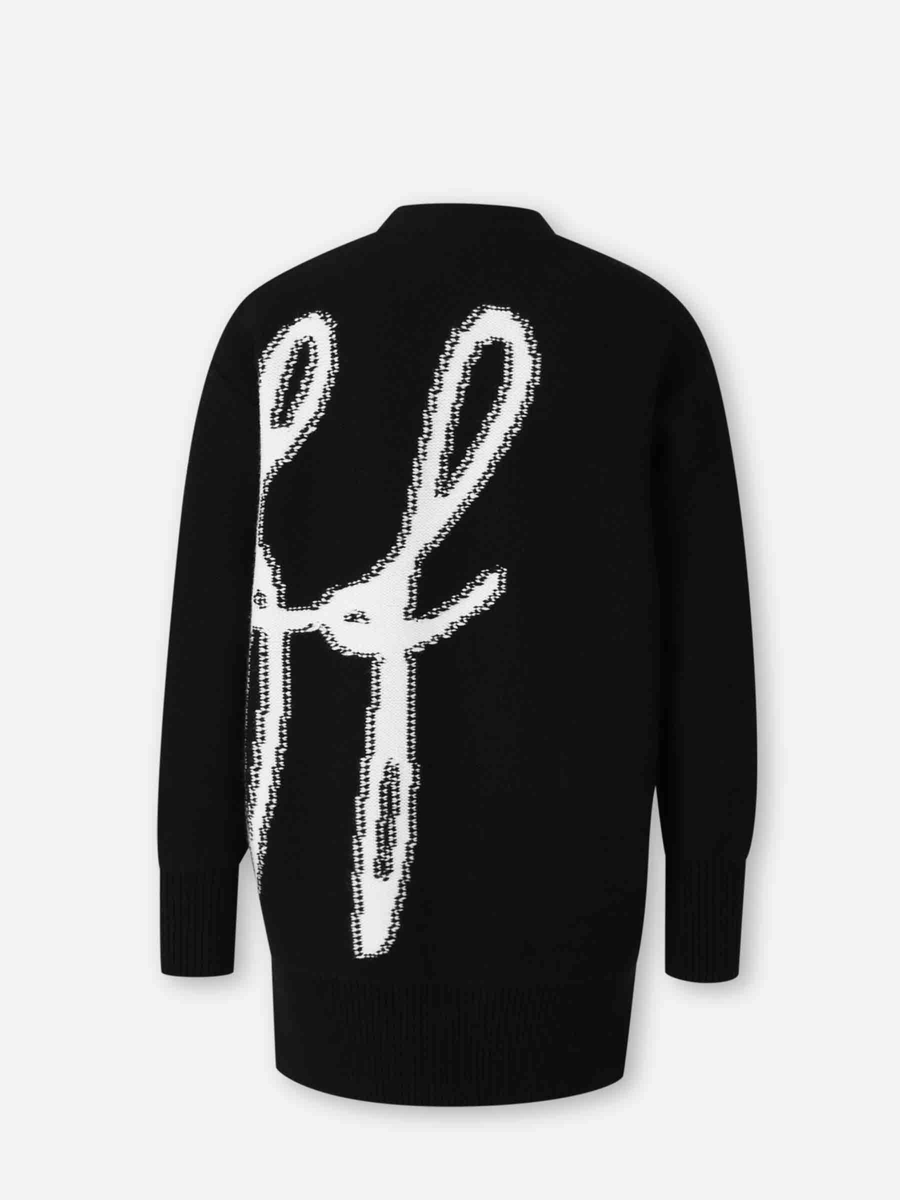 Wool Knit Cardigan Off-white оригінал – Купити в Україні – вид ззаду