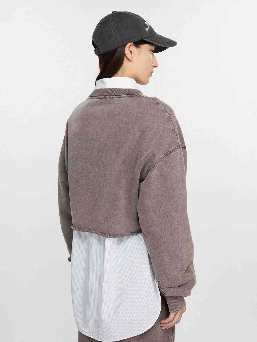 Cropped Crew Neck Sweatshirt Acne studios оригінал – Купити в Україні – детальний вид
