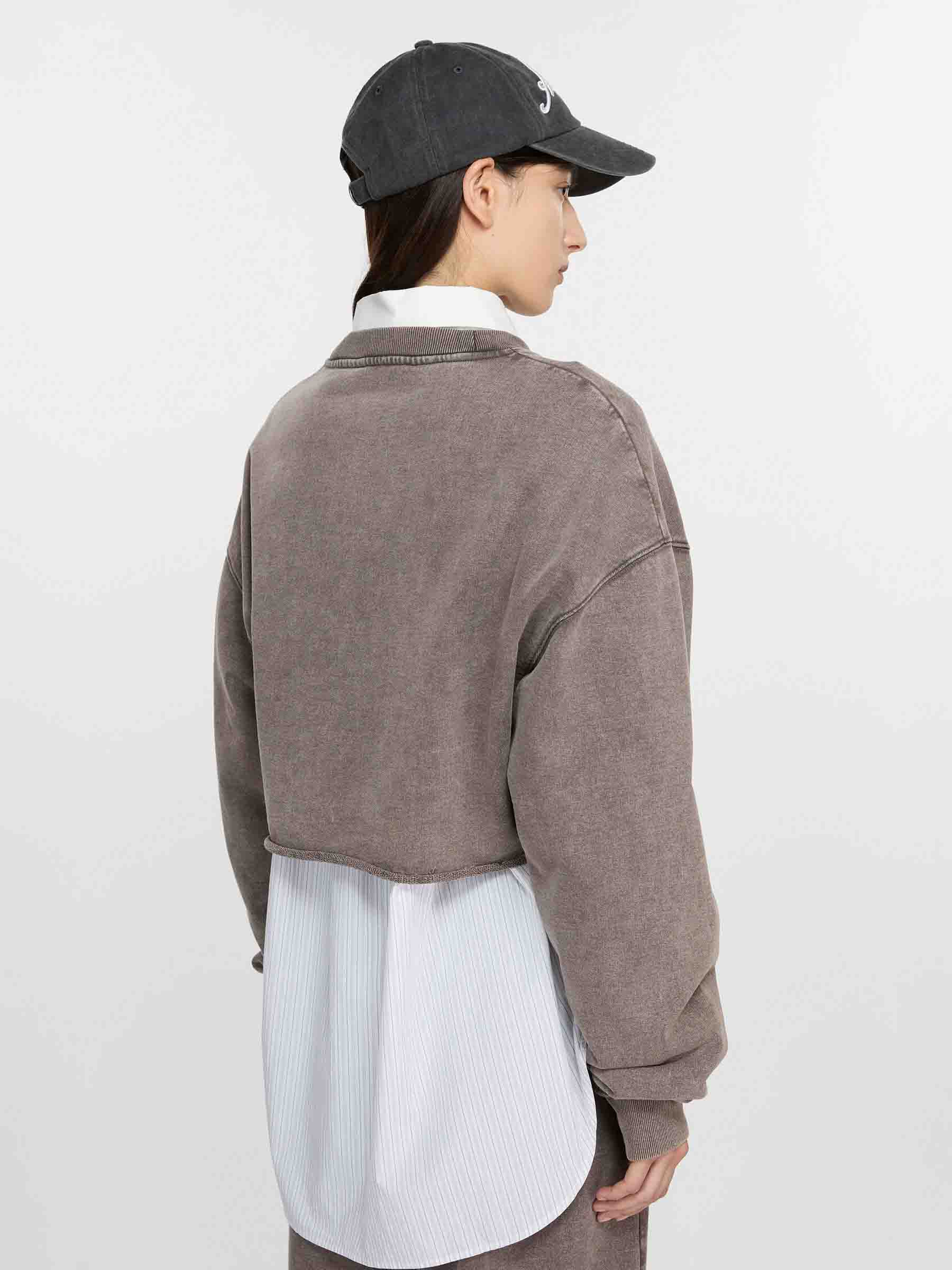 Cropped Crew Neck Sweatshirt Acne studios оригінал – Купити в Україні – детальний вид