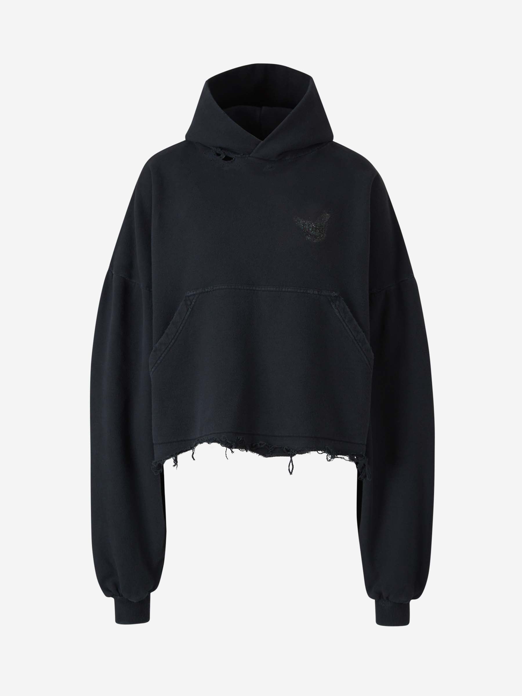 Cropped Hooded Sweatshirt Balenciaga оригінал – Купити в Україні – боковий вид