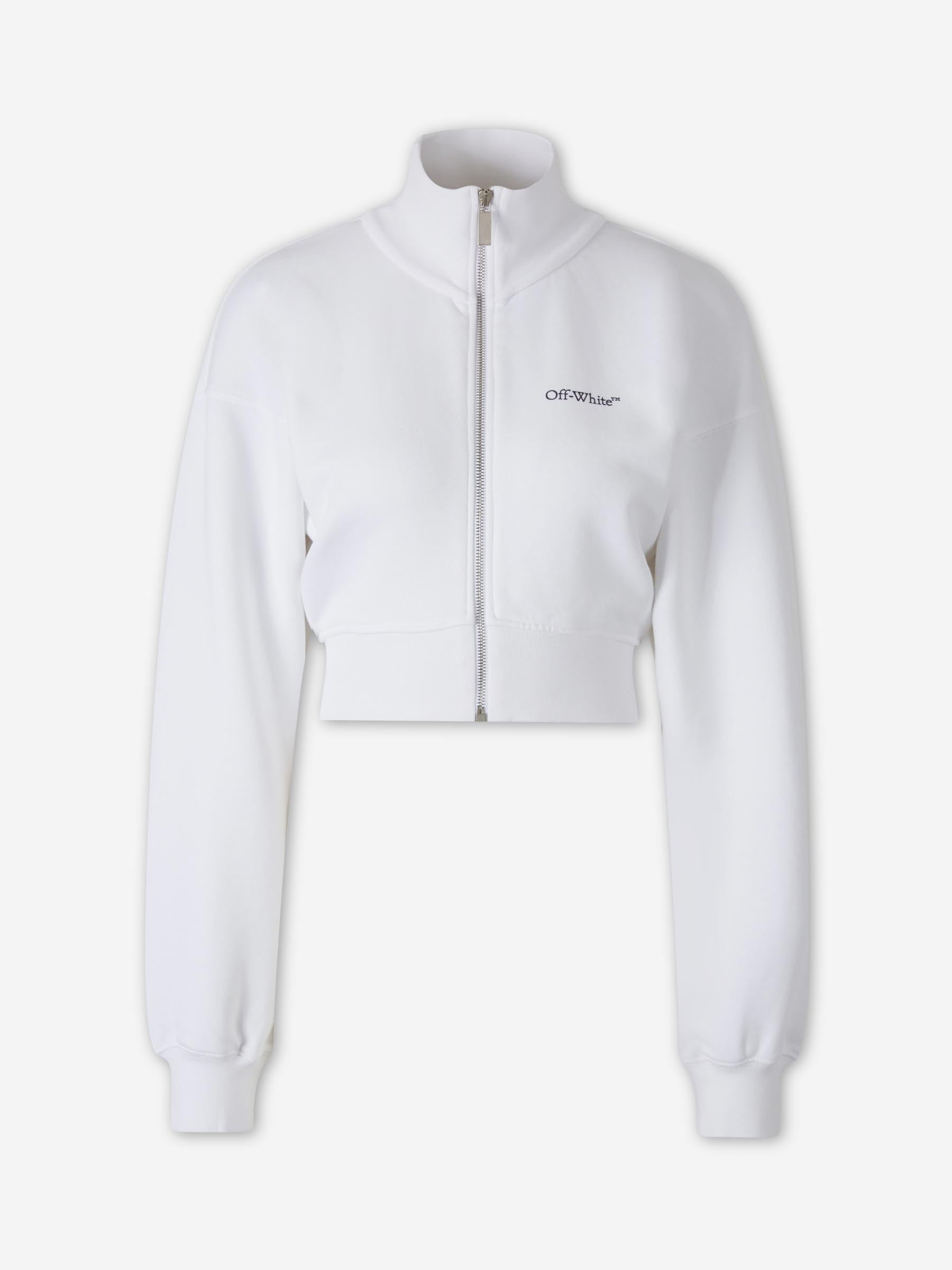 Оригінальна Cropped Zip-Up Sweatshirt Off-white – боковий вид