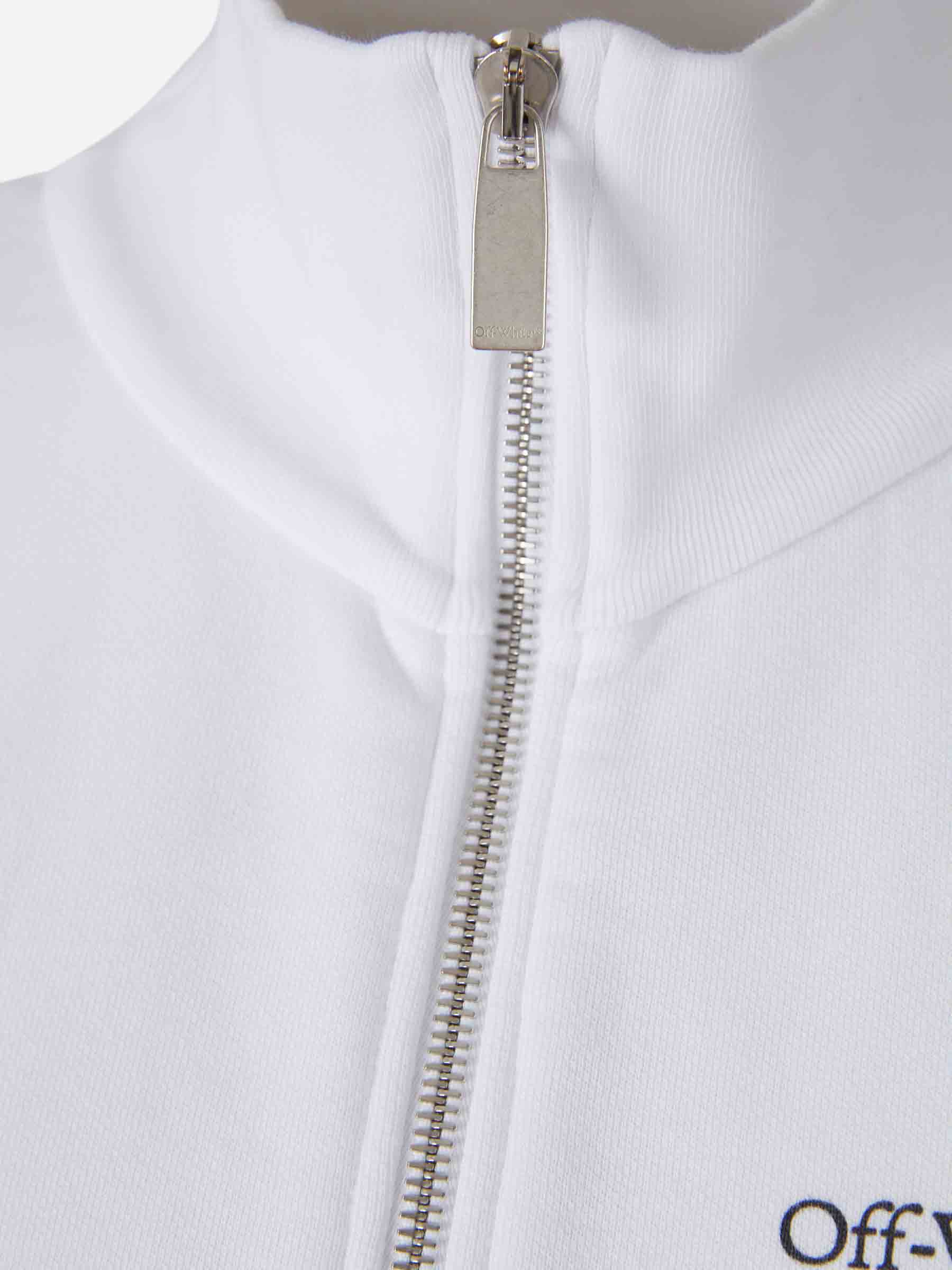Оригінальна Cropped Zip-Up Sweatshirt Off-white – детальний вид