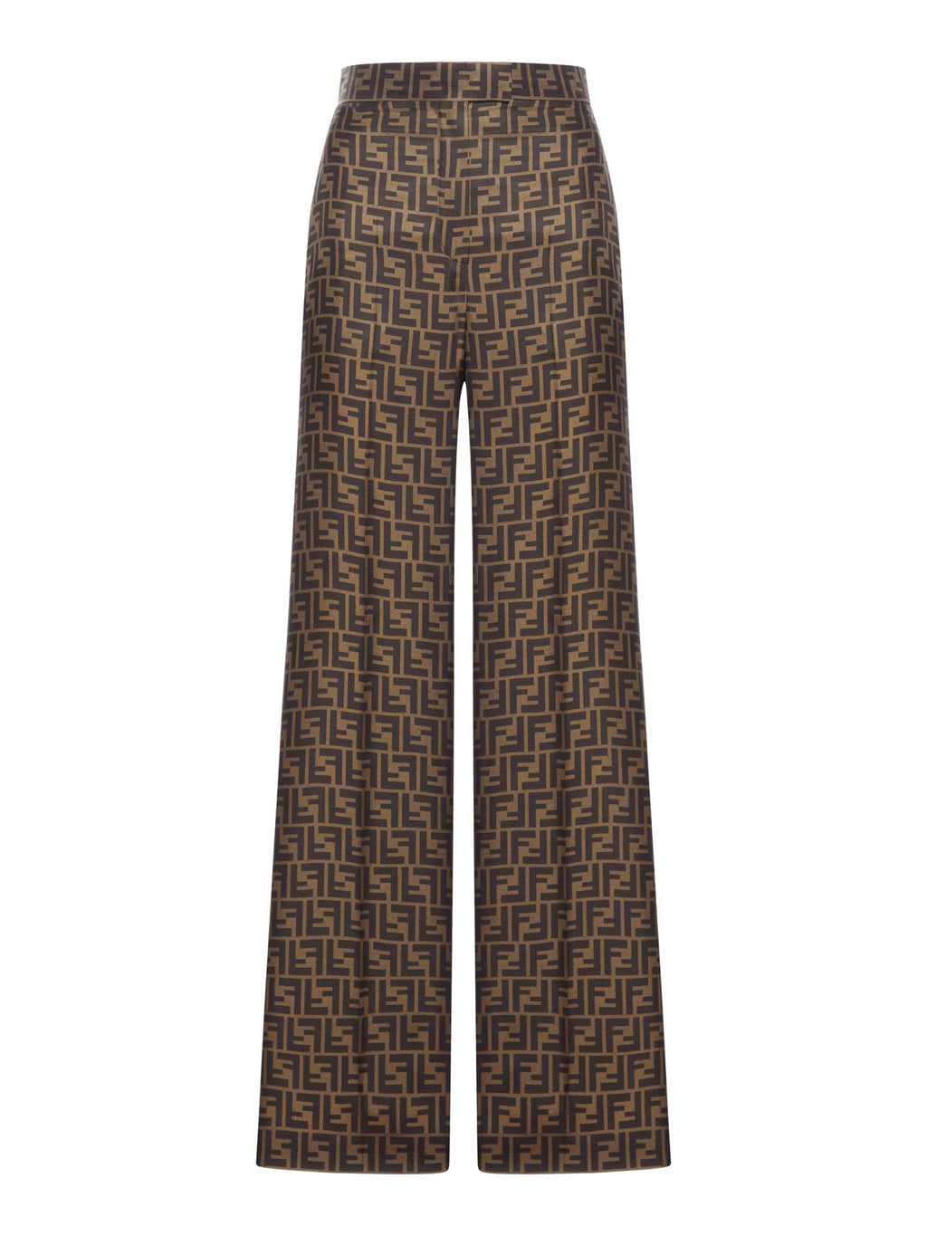 Brown Ff Twill Trousers Fendi – Гарантія оригінальності – боковий вид