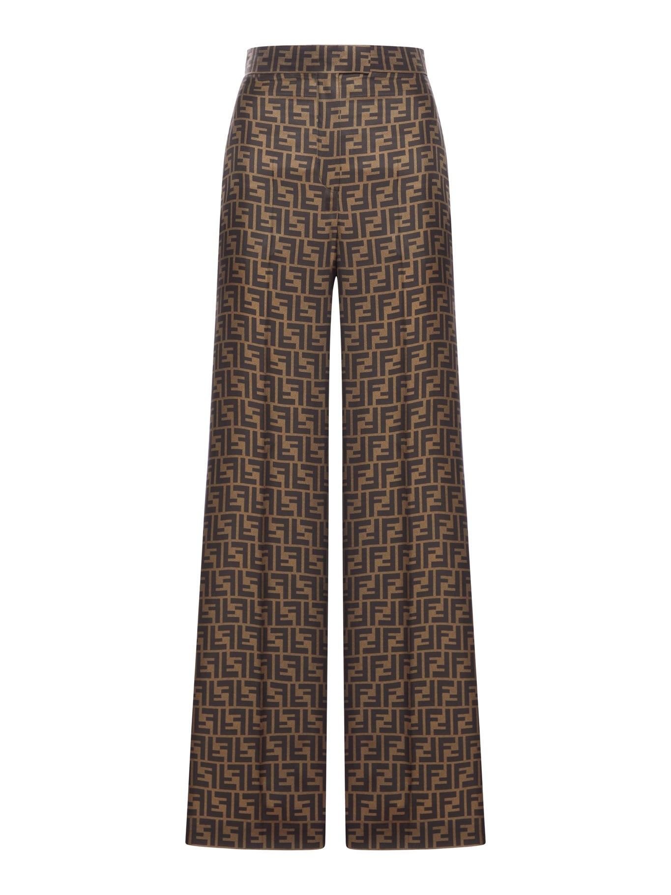 Brown Ff Twill Trousers Fendi – Гарантія оригінальності – боковий вид